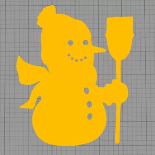 snowman decoration on a window or wall - Model thumbnail 3