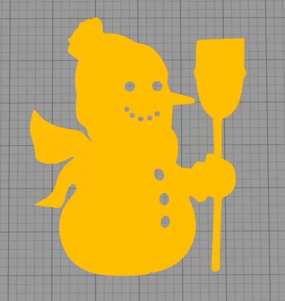snowman decoration on a window or wall - Model preview 3