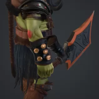 Orc mit grossen zähnen und einem schwert - Model thumbnail 2