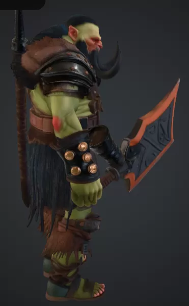 Orc mit grossen zähnen und einem schwert - Model preview 2