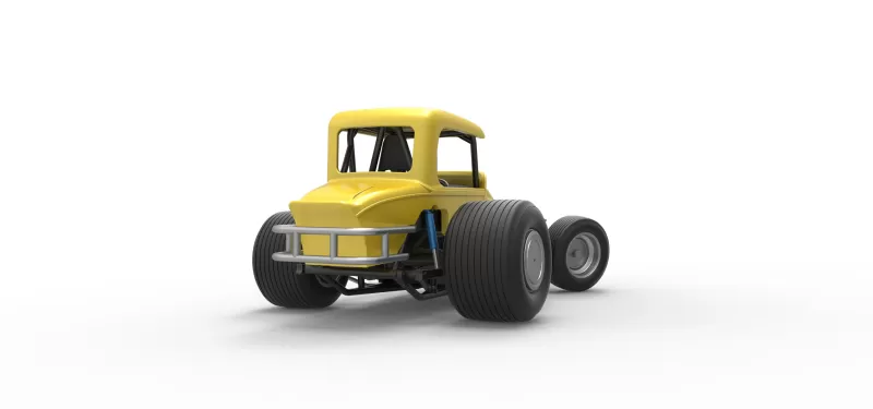 Vintage Sprint car while turning Version 2 Scale 1:25 - Model preview 17