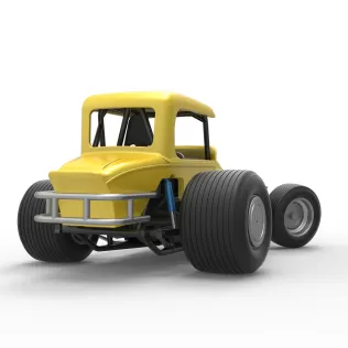 Vintage Sprint car while turning Version 2 Scale 1:25 - Model thumbnail 17