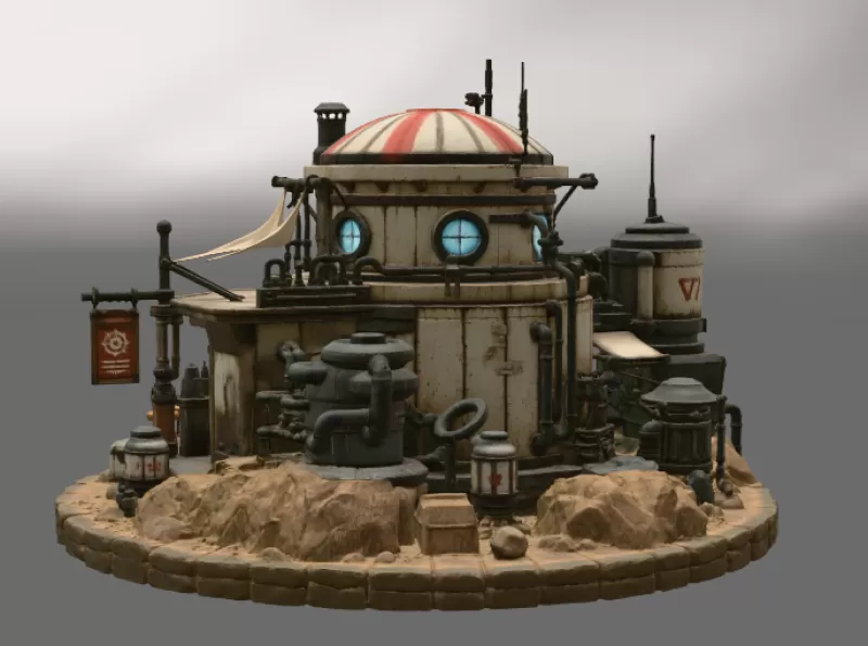 🚀 Desert Outpost Cantina STL File for 3D Print - Model preview 10