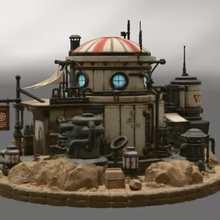🚀 Desert Outpost Cantina STL File for 3D Print - Model thumbnail 10