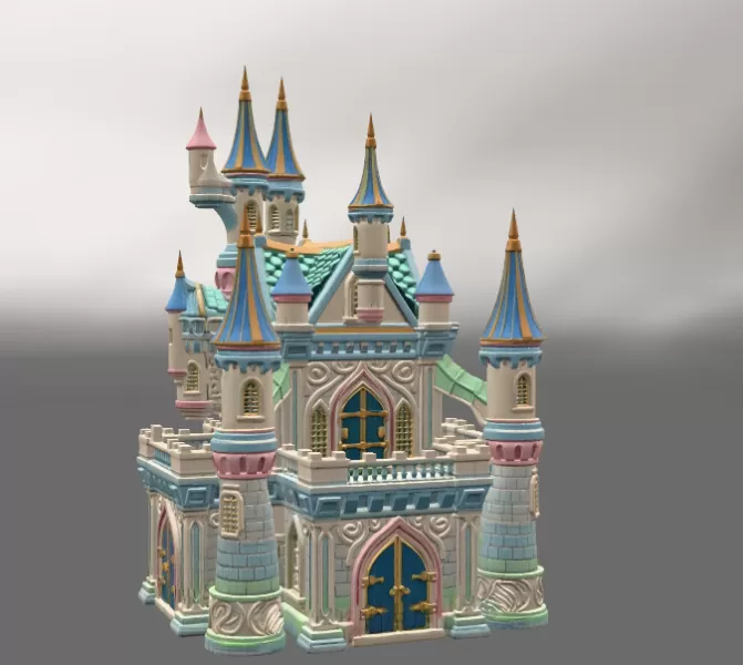 Enchanted Fantasy Castle Miniature STL File for 3D Print - Model preview 6