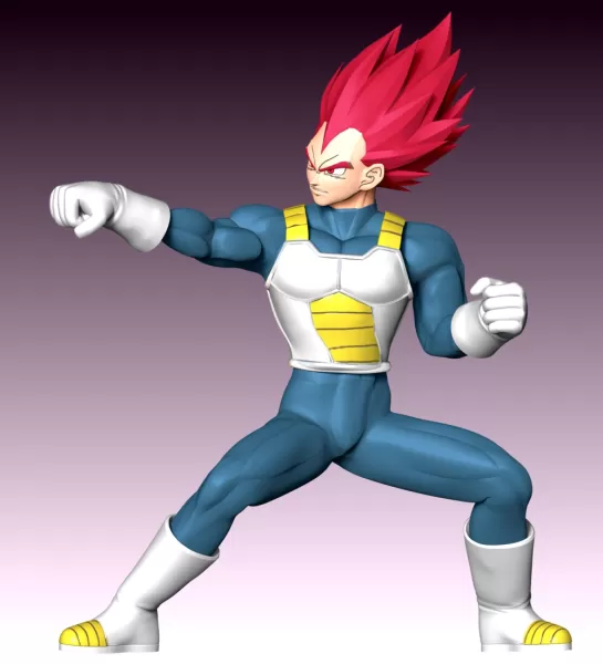 Vegeta SSJ God - Dragon Ball - Model preview 4