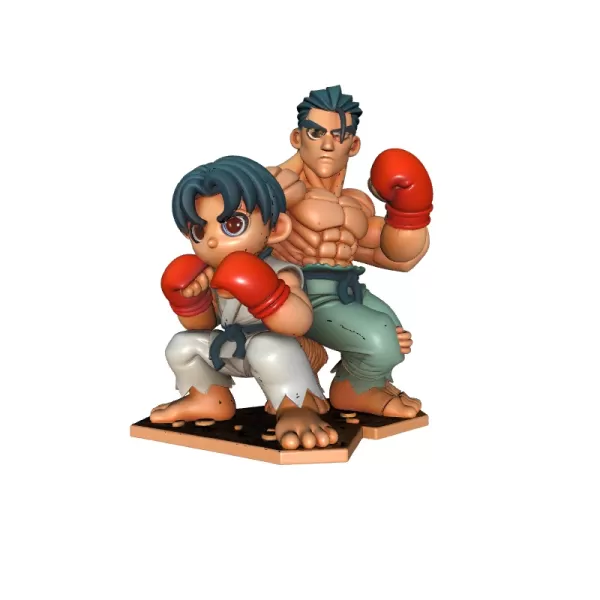 Kid and Boxer Man 3D Model - Model preview 3