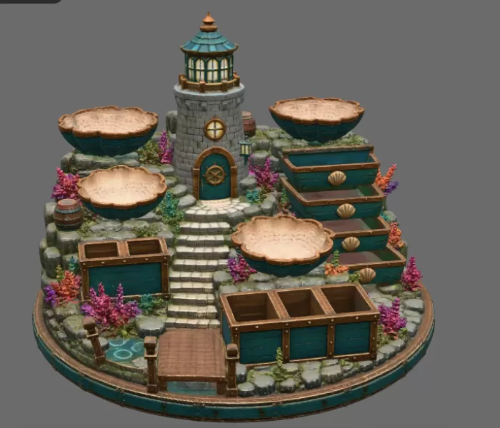 Lighthouse Jewelry Organizer STL File for 3D Print - Model preview 7
