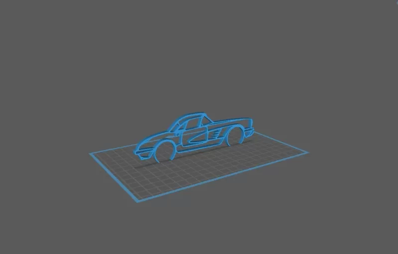 Chevrolet - Corvette classic 1960 Wall Art - Model preview 2