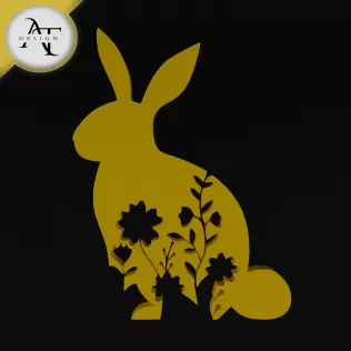 Easter bunny - Silhouette - 2D Wall Art Decor
