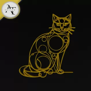 Cat - Geometric - 2D Wall Art Decor