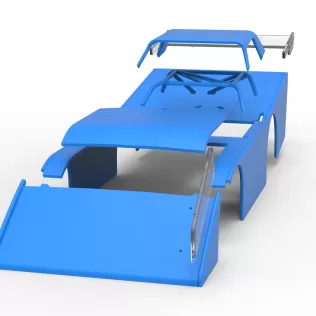 Shell of Vintage Dirt late model Race car Version 5 Scale 1:25 - Model thumbnail 22