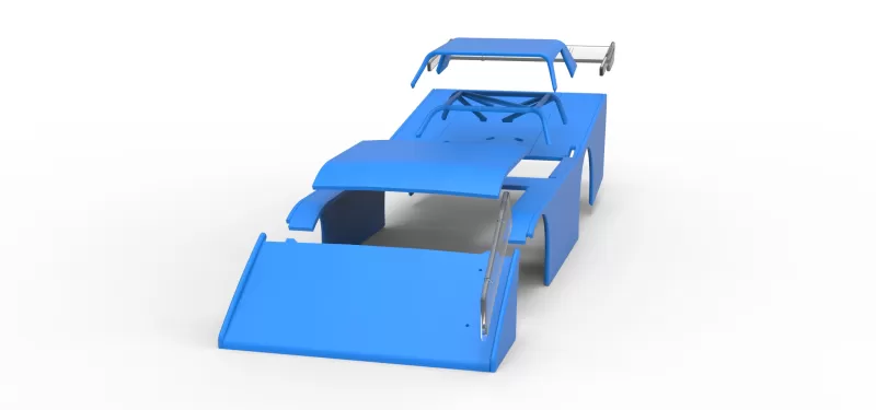 Shell of Vintage Dirt late model Race car Version 5 Scale 1:25 - Model preview 22