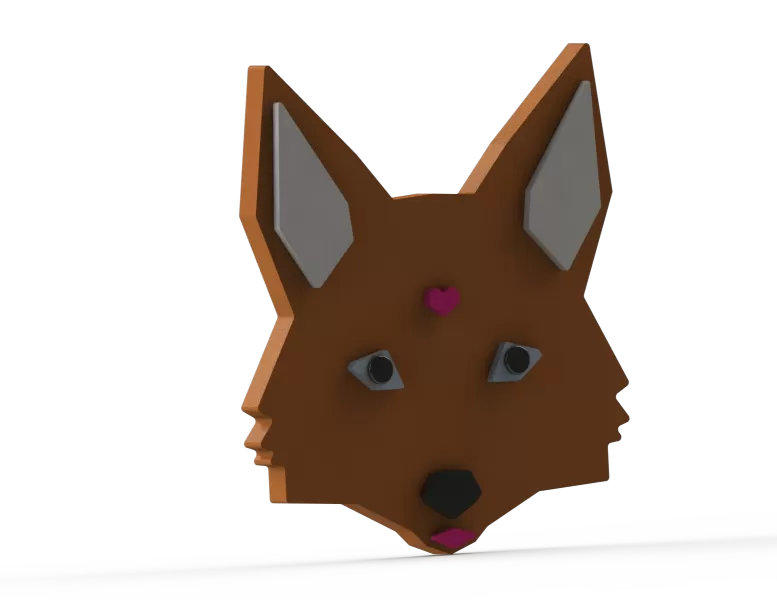 Geometric Low-Poly Fox Wall Decor – 3D Print Ready (Engineered M - Model preview 12