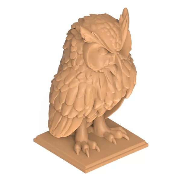 3D Printable Owl Bird Statue - Model preview 3