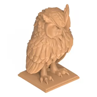 3D Printable Owl Bird Statue - Model thumbnail 3