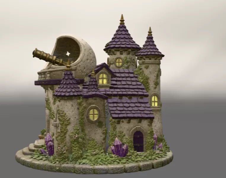 Enchanted Moon Observatory STL File for 3D Print - Model preview 5