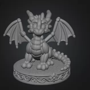 Cute Balloon Baby Dragon STL File for 3D Print - Model thumbnail 7