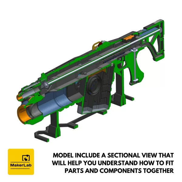 Lancer GL - Gears of War - Printable 3d model - STL files - Model preview 13