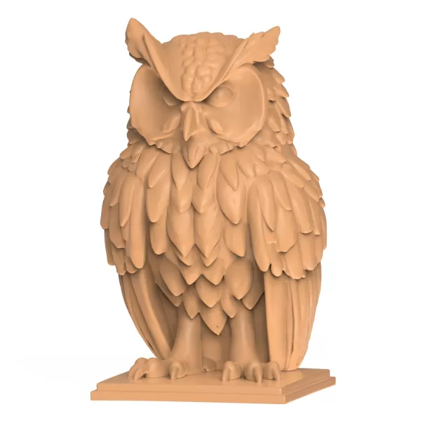 3D Printable Owl Bird Statue - Model preview 1
