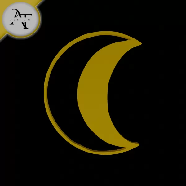 Simple Moon Symbol - 2D Art - Model preview 1