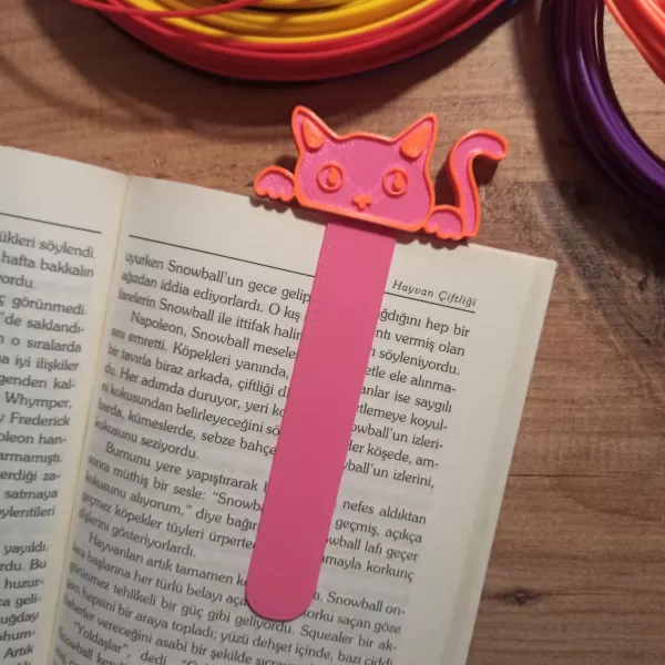 Cat Head BookMark, Cute BookMark 3D STL File, Cat Lover Gift - Model preview 8