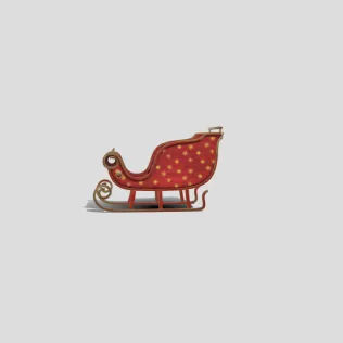 Holiday decorated Sled - Model thumbnail 2