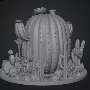 Cactus Cottage House STL File for 3D Print - Model thumbnail 15
