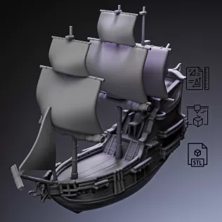 Legendary Pirate Flagship Ship #RoZ - Model thumbnail 7