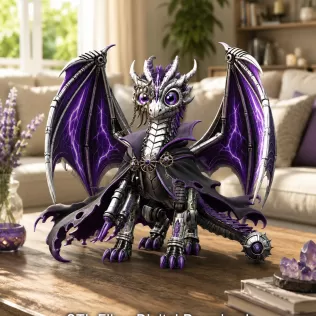 Shadow Mecha Dragon STL File for 3D Print - Model thumbnail 5