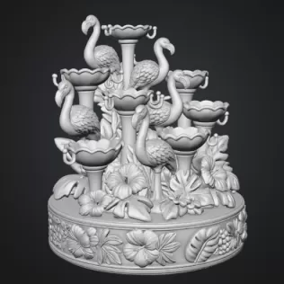 Flamingo Jewelry Organizer STL File for 3D Print - Model thumbnail 12
