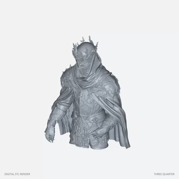 Crowned Veiled Knight Torso - 100 mm STL - Model preview 1