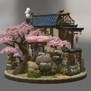 Japanese Tea House STL File for 3D Print - Model thumbnail 10