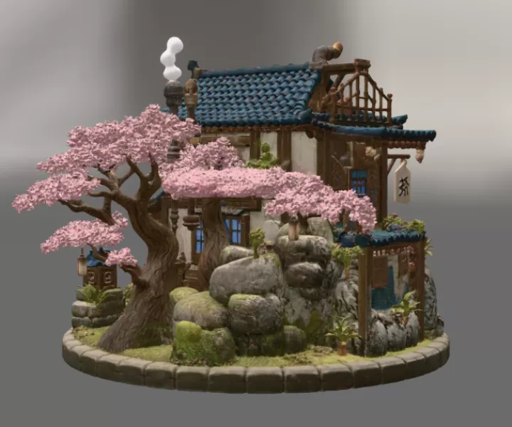 Japanese Tea House STL File for 3D Print - Model preview 10