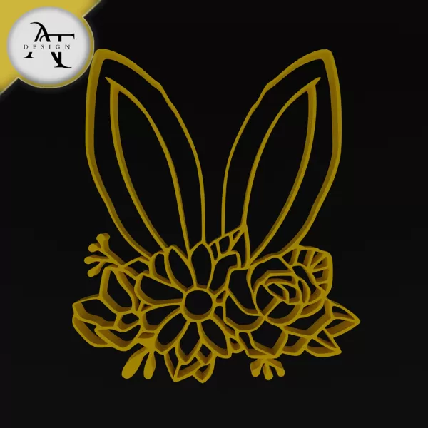 Rabbit ears - Line Art - 2D Wall Art Decor - Model preview 1
