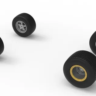 Wheel Set of Vintage Dirt late model Race car V4 Scale 1:25 - Model thumbnail 8