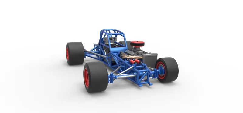 Supermodified front engine race car Base Version 4 Scale 1:25 - Model preview 26