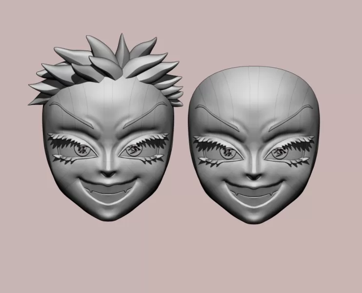 Kimetsu no yaiba akaza mask cosplay demon slayer - Model preview 6