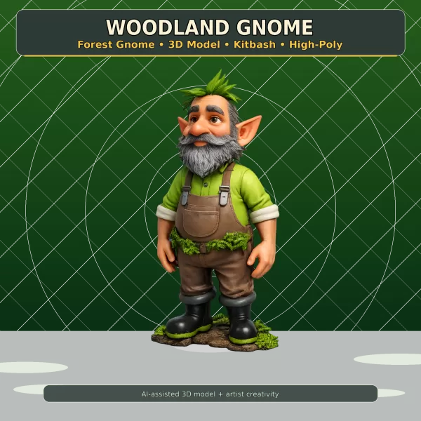 Forest Gnome Character Collection Kitbash High-Poly 3D Model - Model preview 12