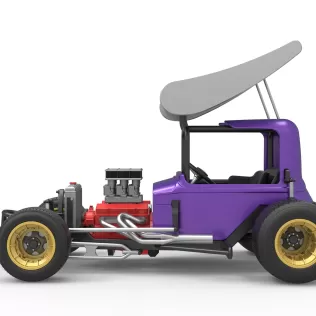 Vintage Winged Supermodified stock car for Dirt Scale 1:25 - Model thumbnail 9