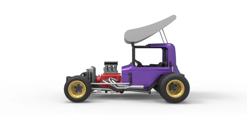 Vintage Winged Supermodified stock car for Dirt Scale 1:25 - Model preview 9