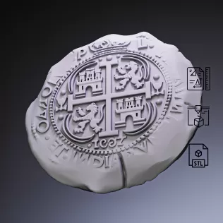 Piece of Eight Coin #RoZ - Model thumbnail 1