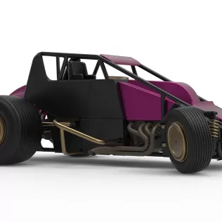 Dirt Silver Crown Car while turning Scale 1:25 - Model thumbnail 25