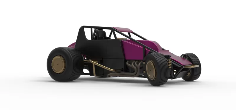 Dirt Silver Crown Car while turning Scale 1:25 - Model preview 25