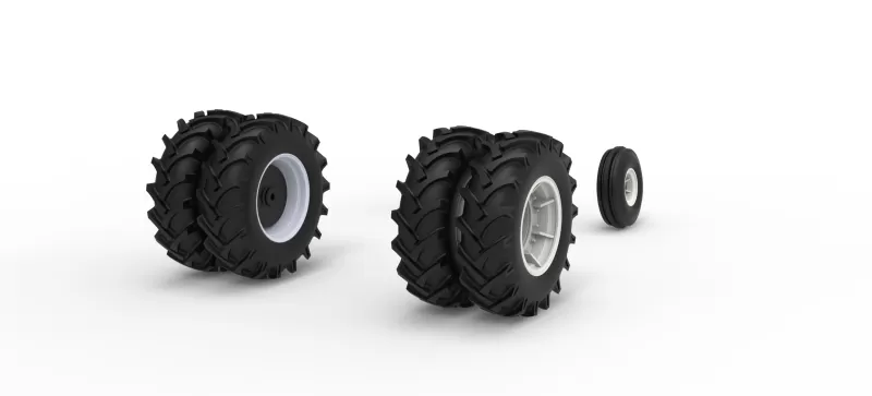 Wheel Set of Racing Combine Harvester Version 2 Scale 1:25 - Model preview 2