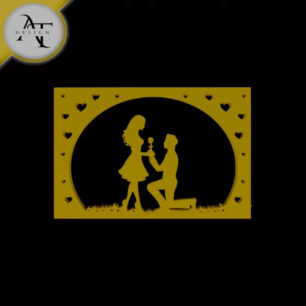 Couple - Silhouette - 2D Wall Art Decor - Model preview 1
