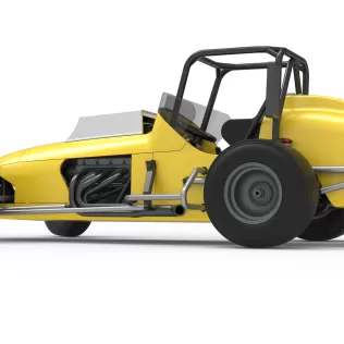 Dirt Silver Crown Champ car while turning Version 2 Scale 1:25 - Model thumbnail 13