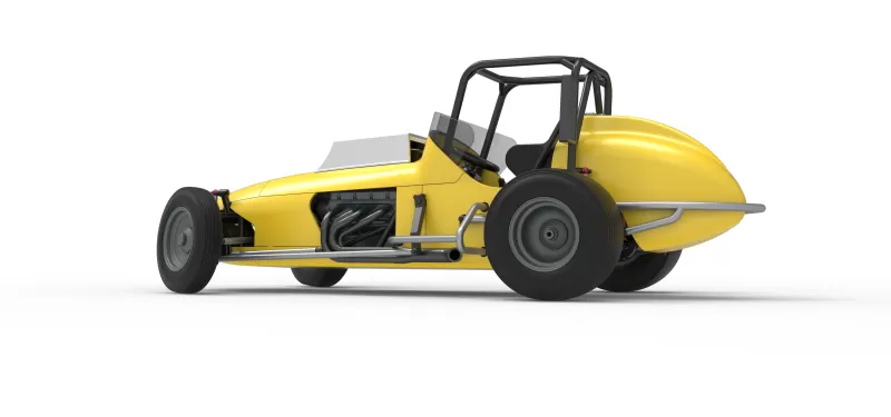 Dirt Silver Crown Champ car while turning Version 2 Scale 1:25 - Model preview 13