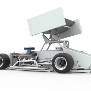 Supermodified front engine Winged race car V4 Scale 1:25 - Model thumbnail 12