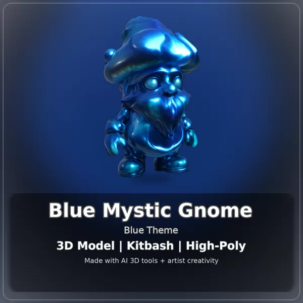 Gnome Collection Bundle – Blue Mystic, Sci-Fi Robot & Lava Eleme - Model preview 2